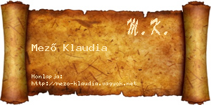 Mező Klaudia névjegykártya